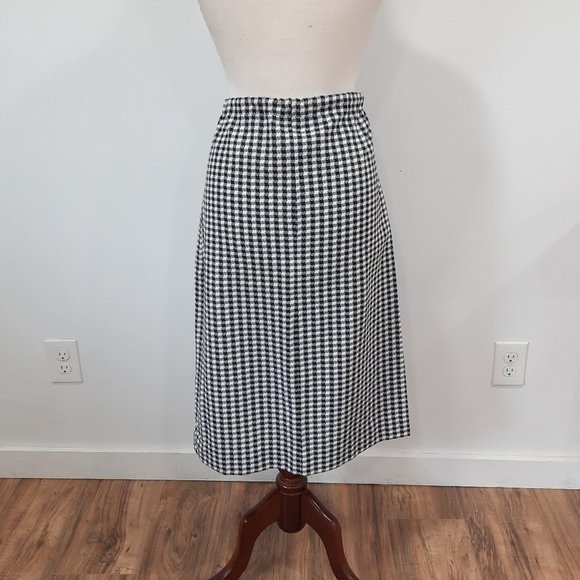 Vtg 60s black & white gingham midi skirt - Handmade - Picture 4 of 8